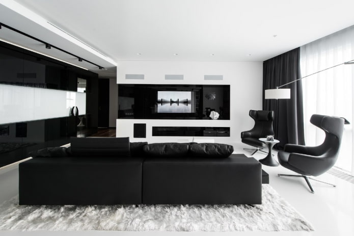 Black and white living room