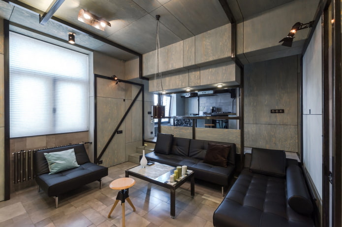 Living room in gray tones