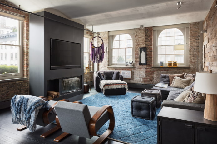 Fireplace in the TV area