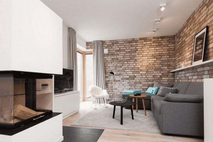 White modern fireplace