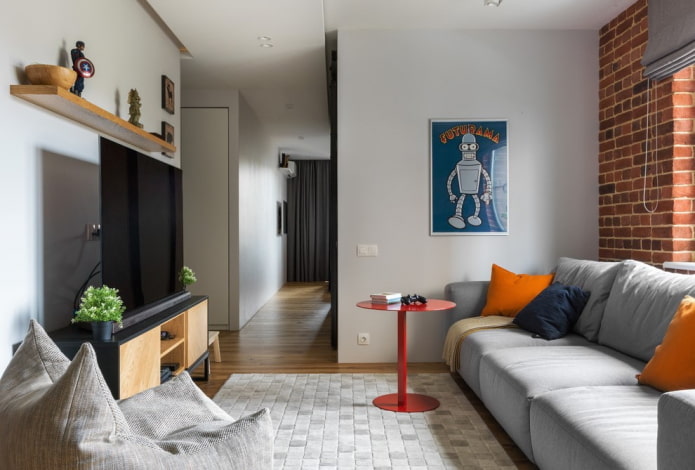 Bright loft-style living room