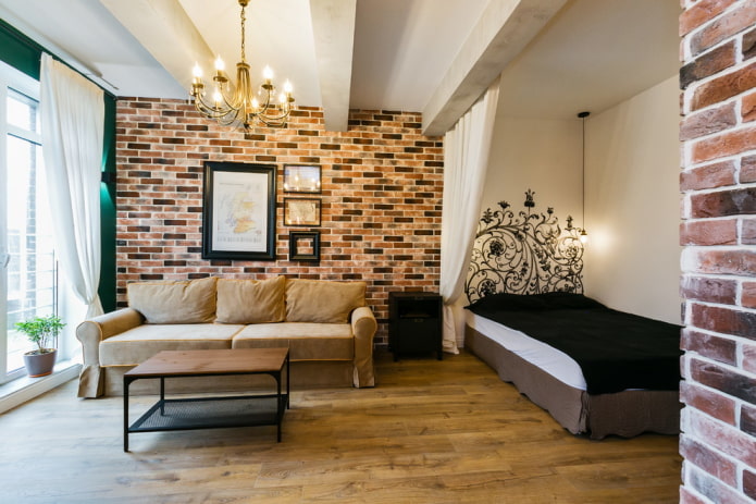 Living room with a sleeping place