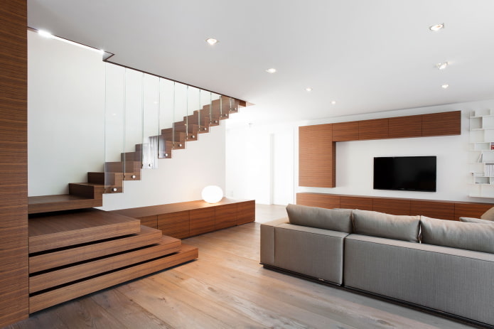 living room interior design in minimalist style