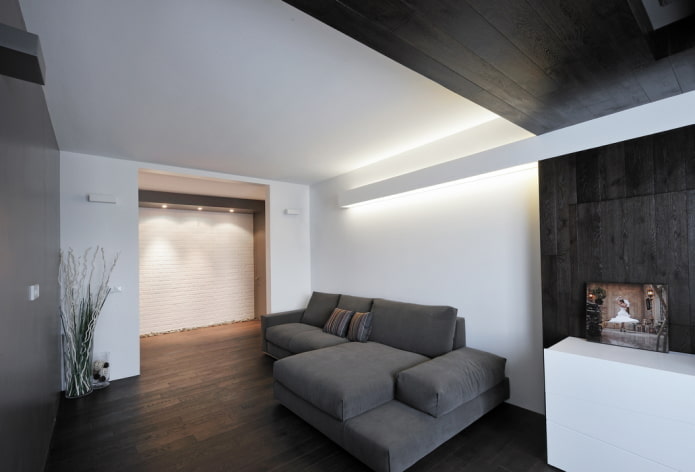 color scheme in the living room in a minimalist style
