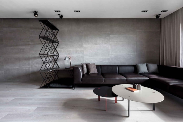 color scheme in the living room in a minimalist style