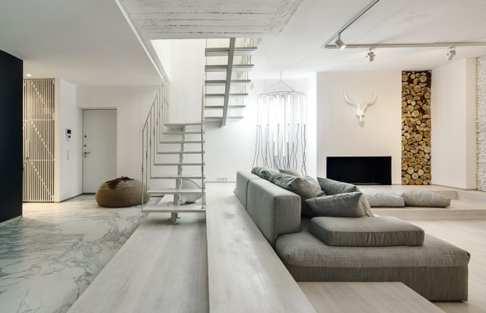 living room interior design in a minimalist style