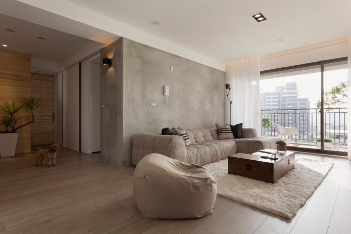 color scheme in the living room in minimalist style