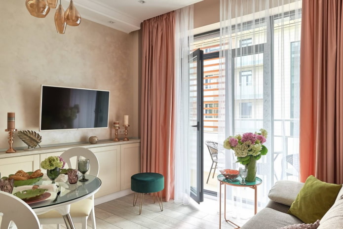 Pink curtains