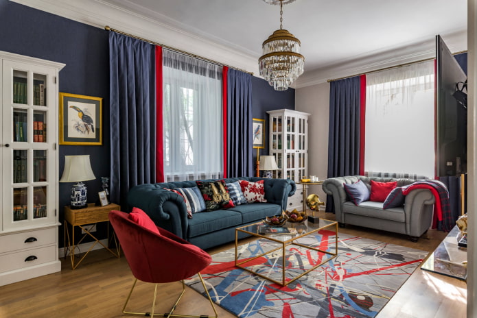 Curtains in the color of the walls