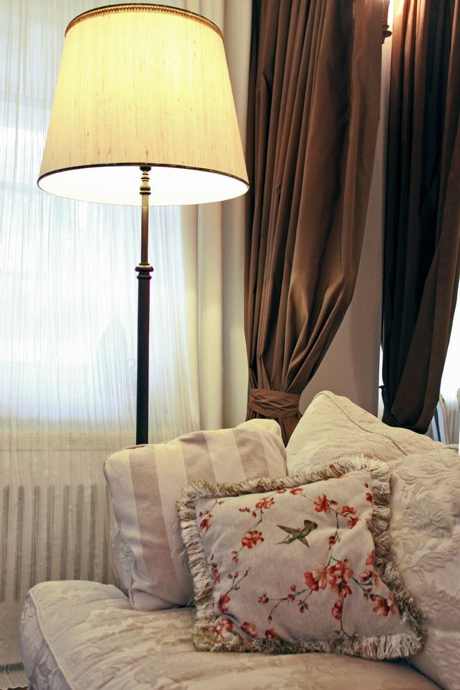 Pillows and curtains in the Provence style