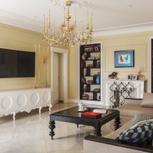 Living room design in light colors: choosing a style, color, decoration, furniture and curtains-6