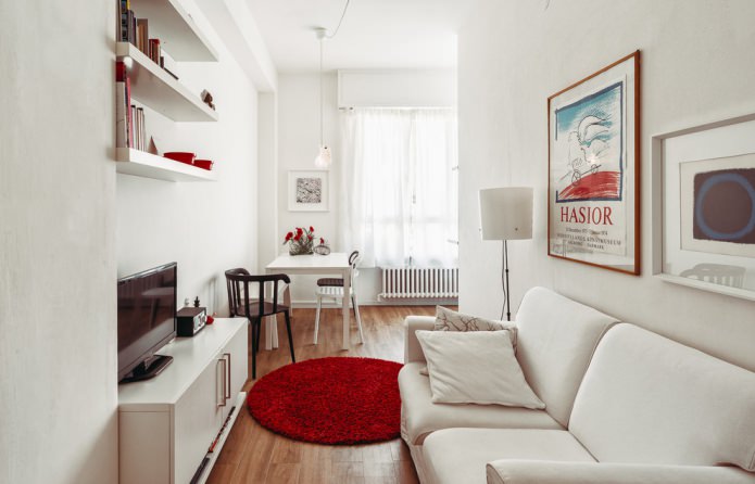 living room in a small apartment