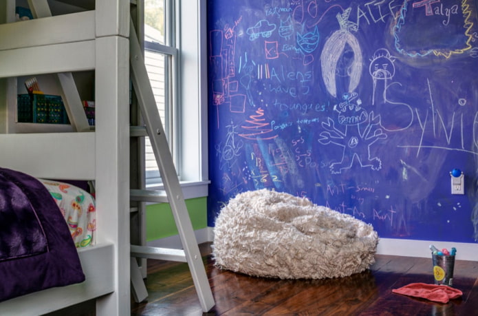 purple chalk wall