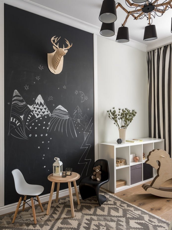 black chalk wall