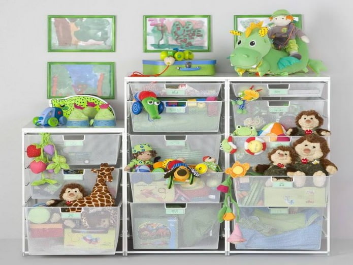 organizers for storing toys in the nursery