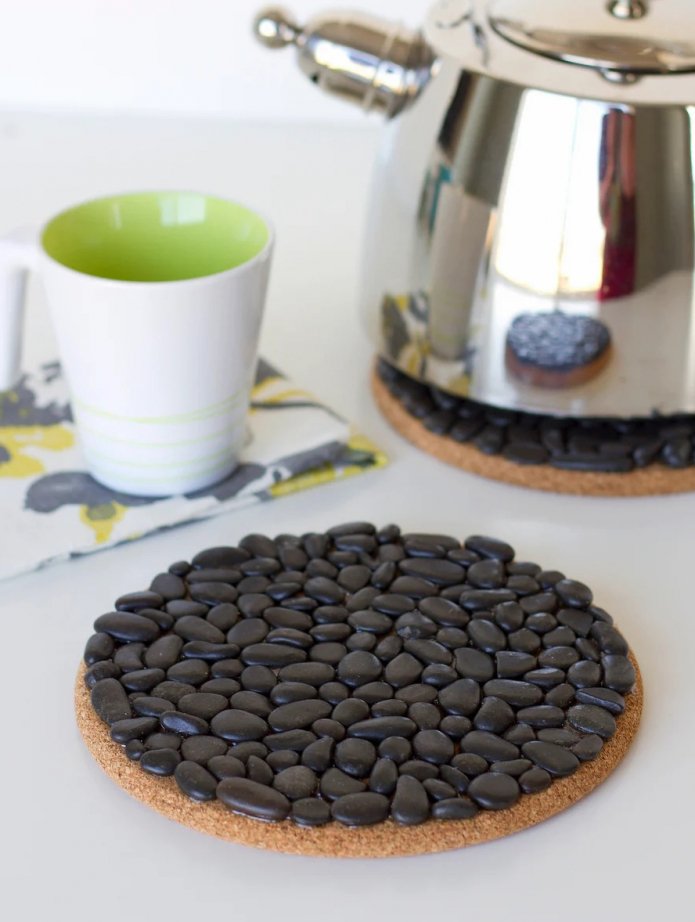 Cork and Pebble Coaster