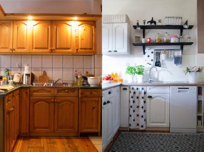 Kitchen before and after painting