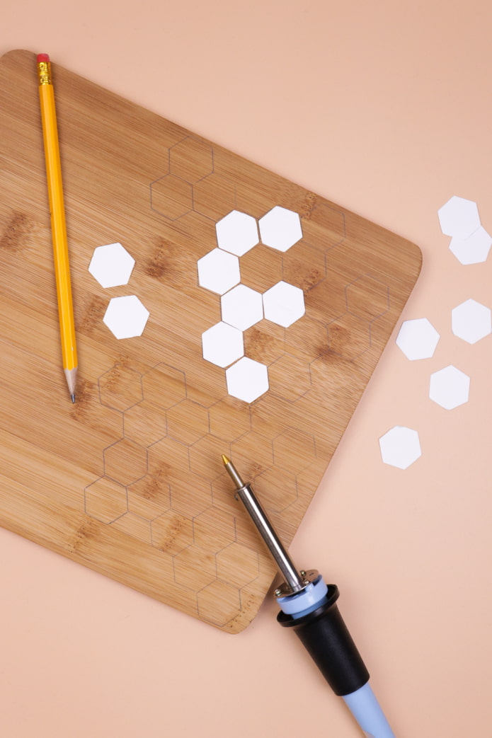 Board, paper hexagons