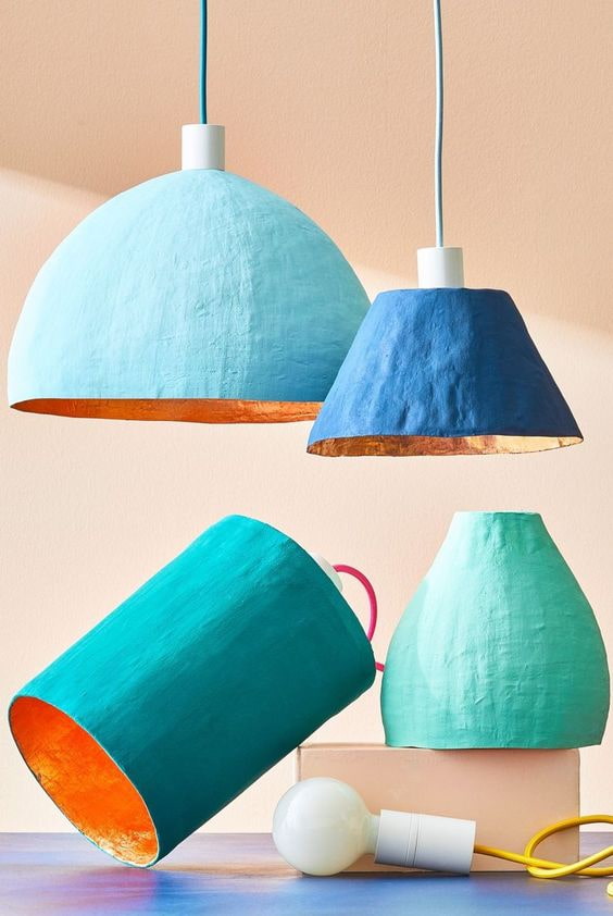 Papier-mâché lampshades