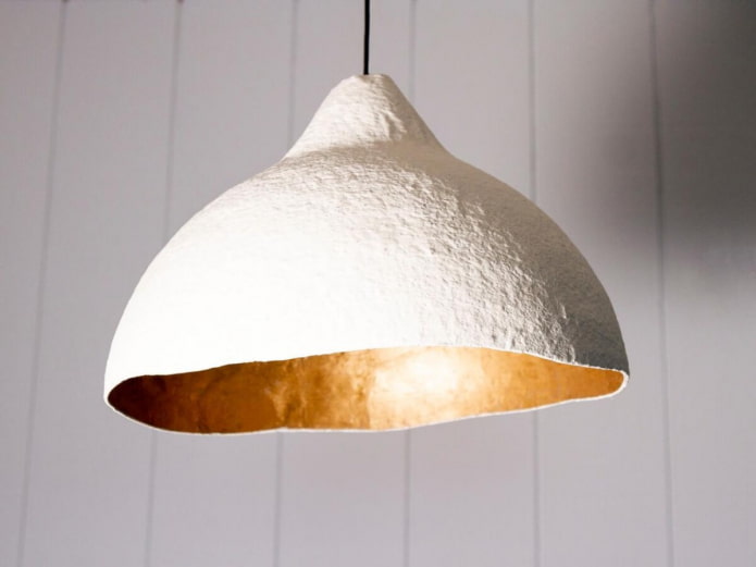 Papier-mâché lamp for the kitchen