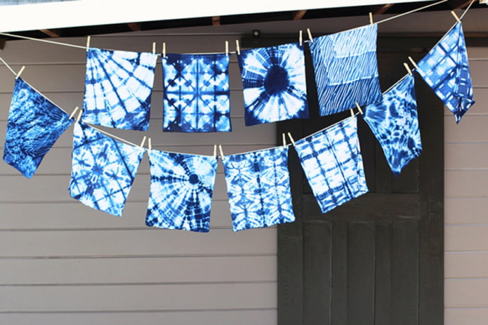 Painted napkins unfolded