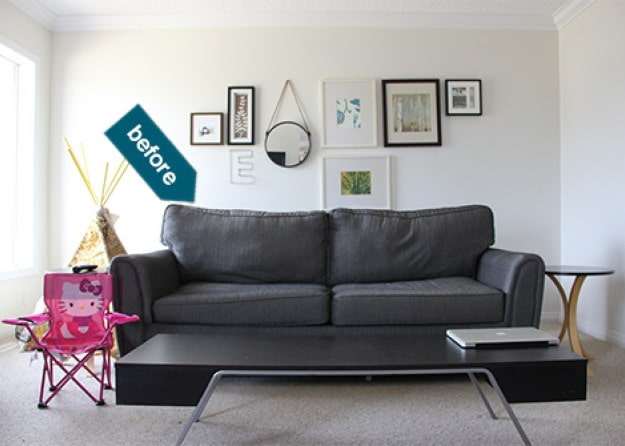 Sofa before remodeling