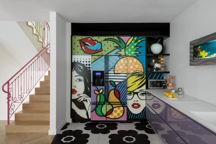 photo wallpaper for the facade of the kitchen unit