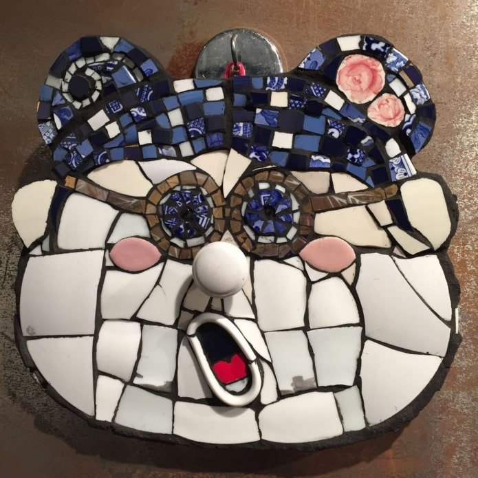 portrait from broken dishes