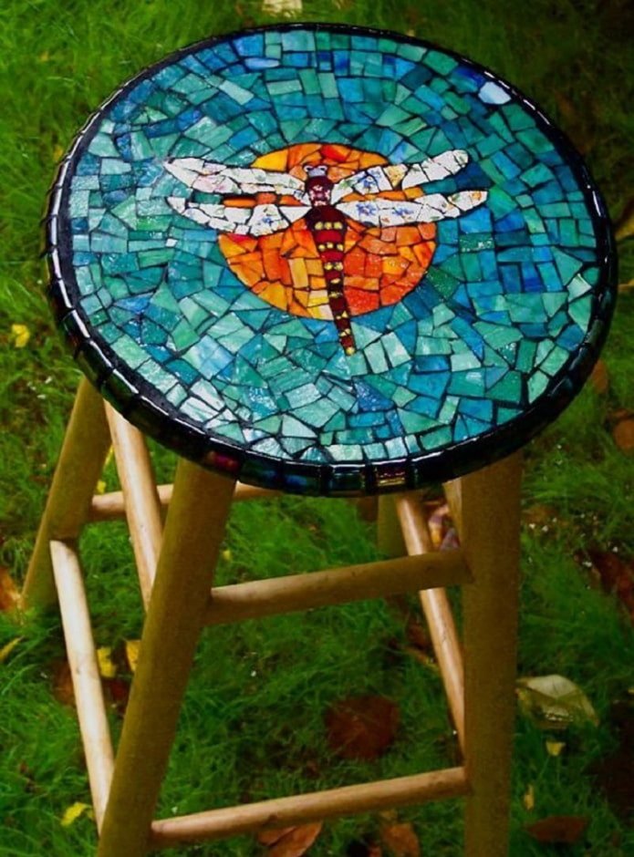 mosaic stool seat