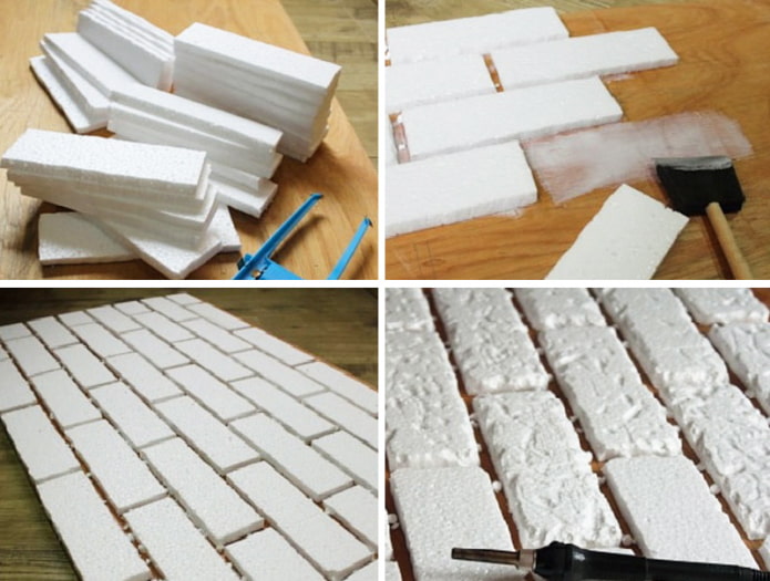 Making bricks from foam