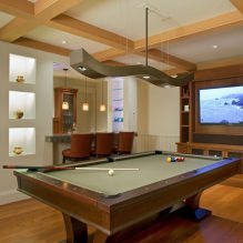 Interior of a billiard room in a house: design rules, photo-1
