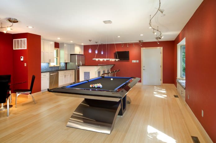 Interior of a billiard room in the house