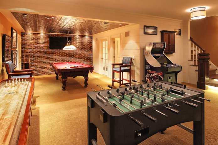 Interior of a billiard room in a house