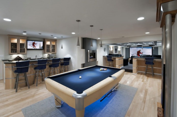 Billiard room interior in the house