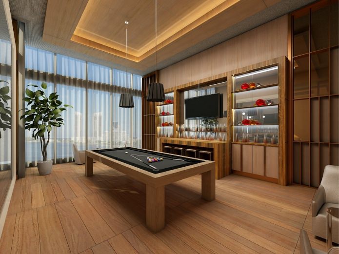Billiard room interior in the house