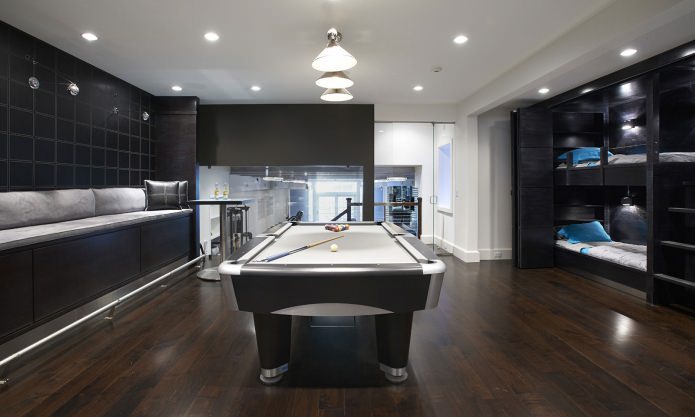 Interior of a billiard room in the house