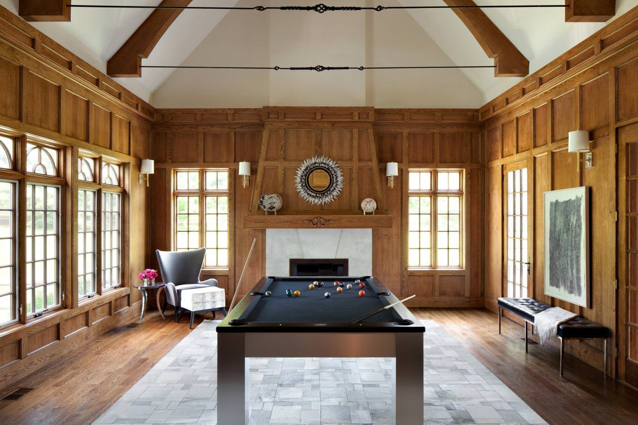 Interior of a billiard room in the house