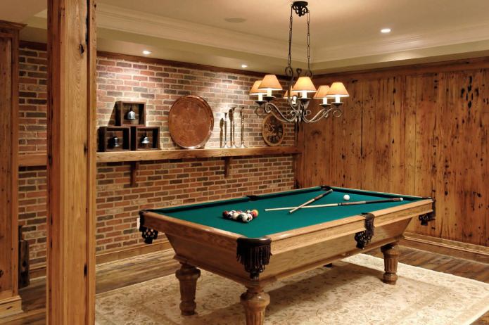 Interior of a billiard room in the house