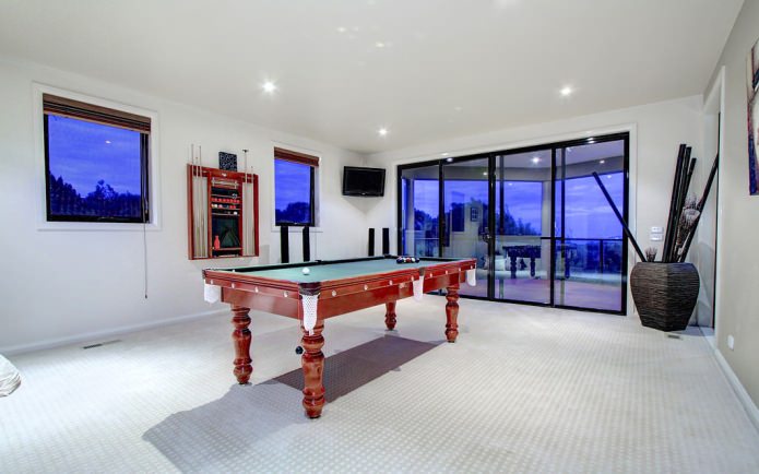 Interior of a billiard room in the house