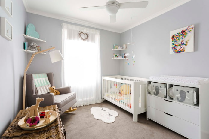 light gray children's room design