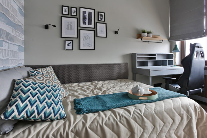 design of a gray room for a teenager