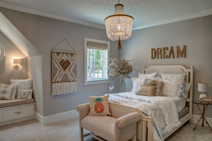 interior of a beige and gray children's room