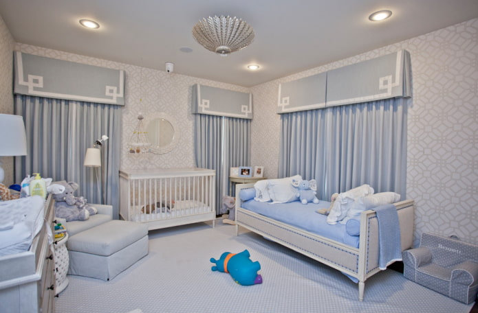 interior blue-gray children's room