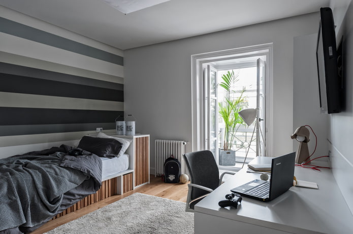 design of a gray room for a teenager