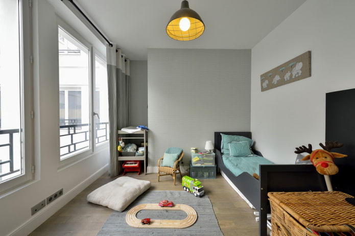 light gray children's room design