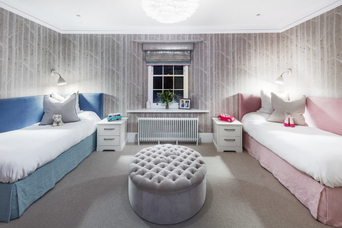 gray children's room interior design