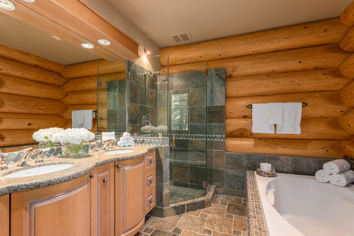 interior decoration of a log house
