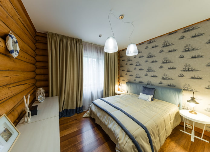interior decoration of a log house