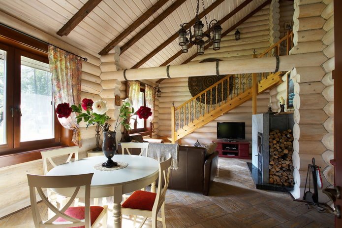 log house interior design