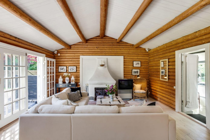 interior decoration of a log house